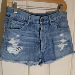 Citizens Of Humanity Medium Blue Distressed Jean Shorts
